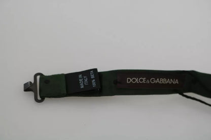 Dolce &amp;amp; Gabbana Grönprickig Sidenfluga med Justerbar Halsringning
