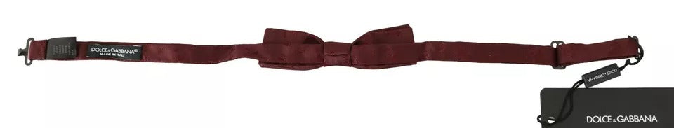 Dolce &amp;amp; Gabbana Bordeaux Silk Floral Faille Justerbar fluga
