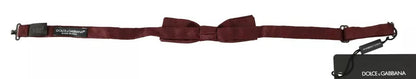 Dolce &amp;amp; Gabbana Bordeaux Silk Floral Faille Justerbar fluga