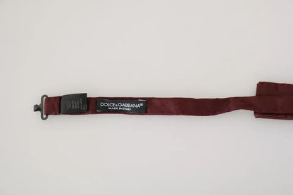Dolce &amp;amp; Gabbana Bordeaux Silk Floral Faille Justerbar fluga