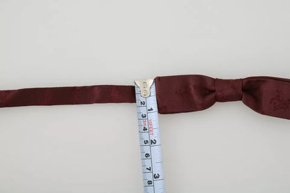 Dolce &amp;amp; Gabbana Bordeaux Silk Floral Faille Justerbar fluga