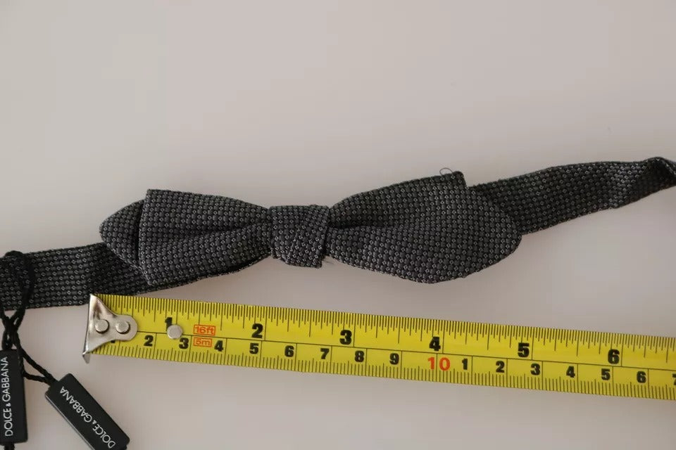 Dolce &amp;amp; Gabbana Grå Sidenmönstrad Herrfluga
