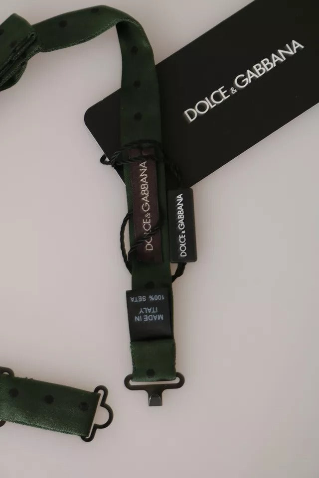 Dolce &amp;amp; Gabbana Grön Sidenprickig Herrfluga