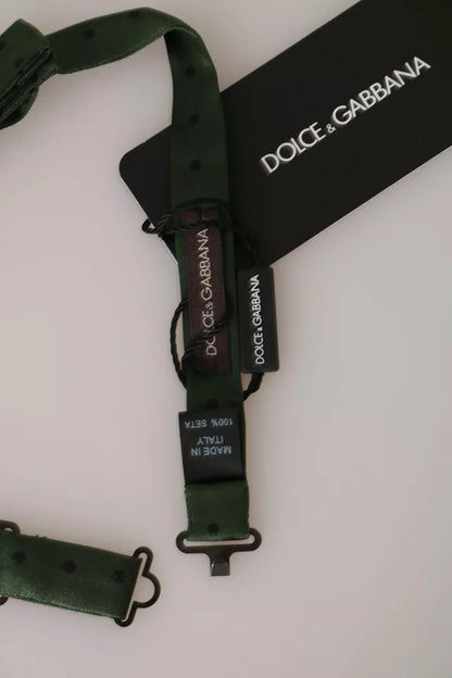 Dolce &amp;amp; Gabbana Grön Sidenprickig Herrfluga