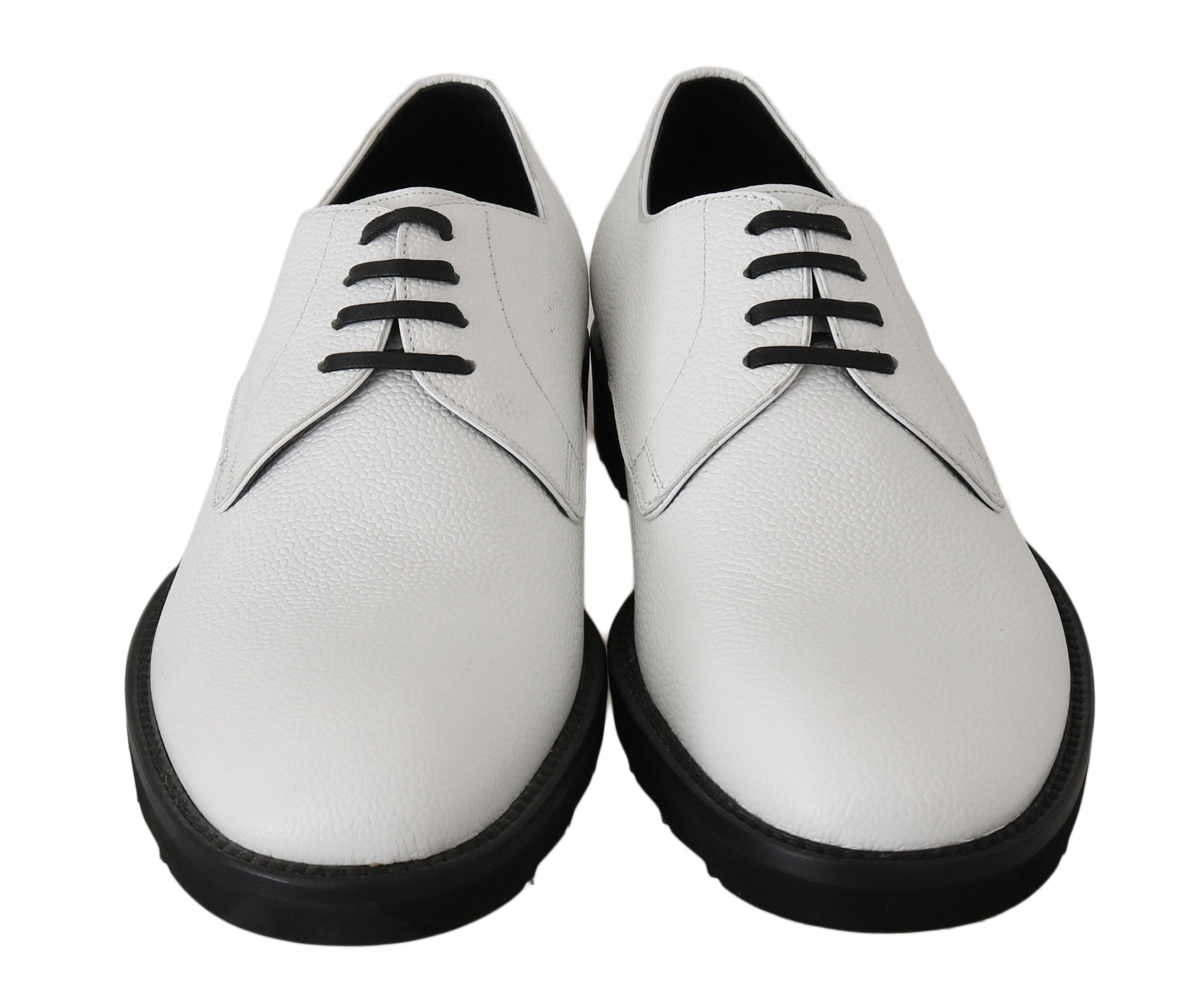 Dolce &amp; Gabbana White Leather Derby Dress Formal Shoes
