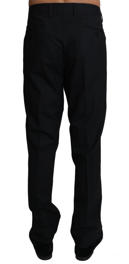 Dolce &amp; Gabbana Black Wool Stretch Dress Trousers Pants