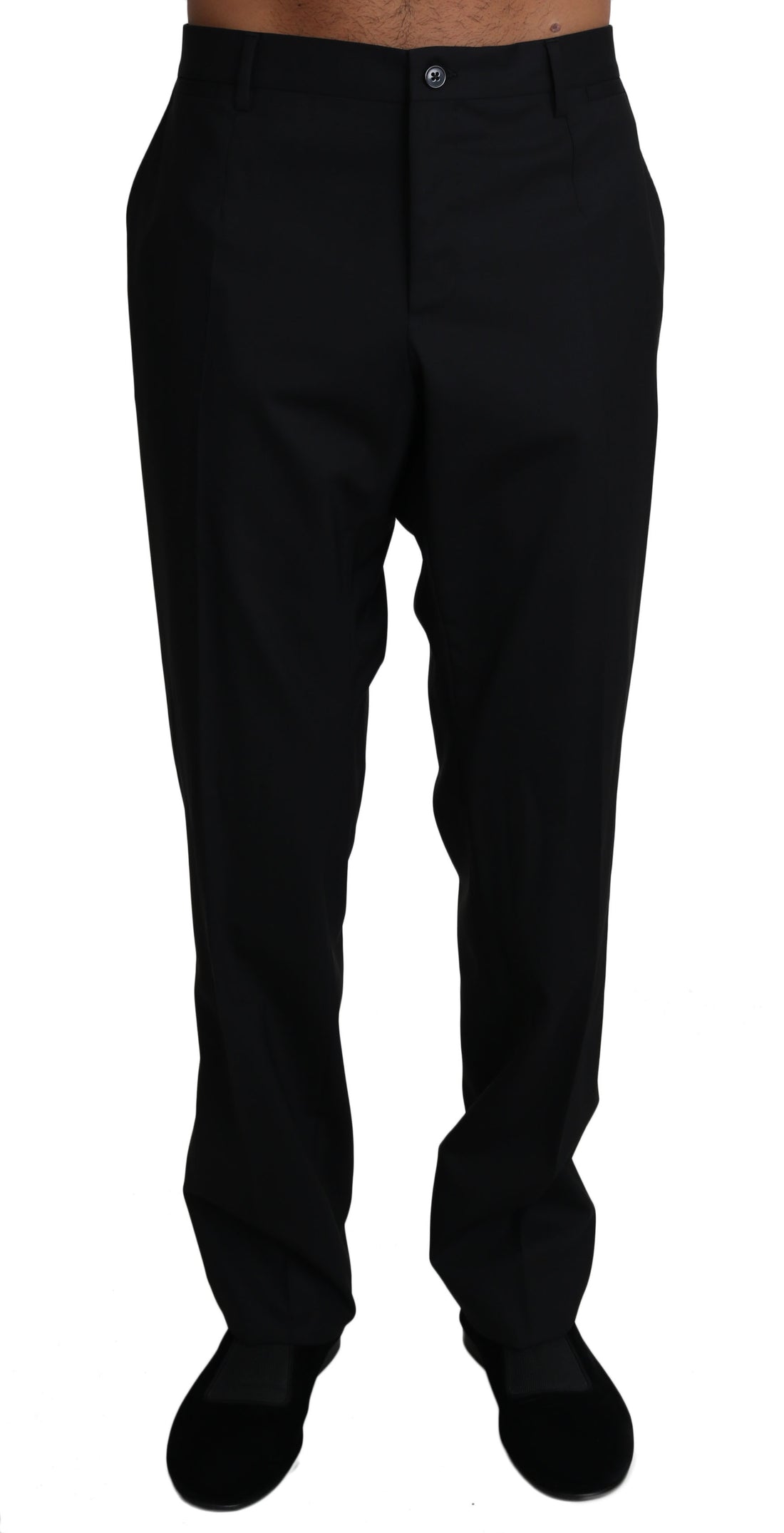 Dolce &amp; Gabbana Black Wool Stretch Dress Trousers Pants