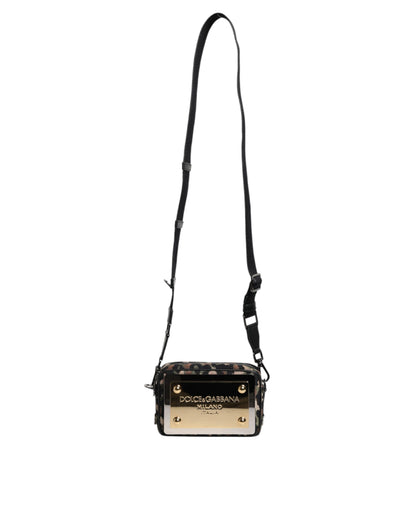 Dolce &amp; Gabbana Multicolor Leopard Jacquard DG Logo Crossbody Bag