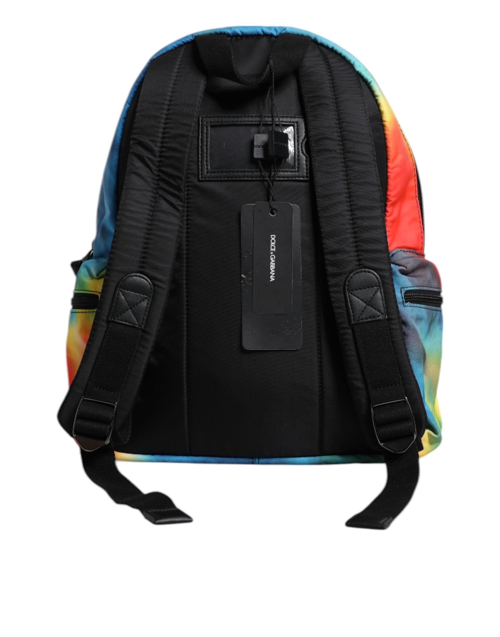 Dolce &amp; Gabbana Multicolor Tie Dye Nylon Logo Print Kids Backpack Bag