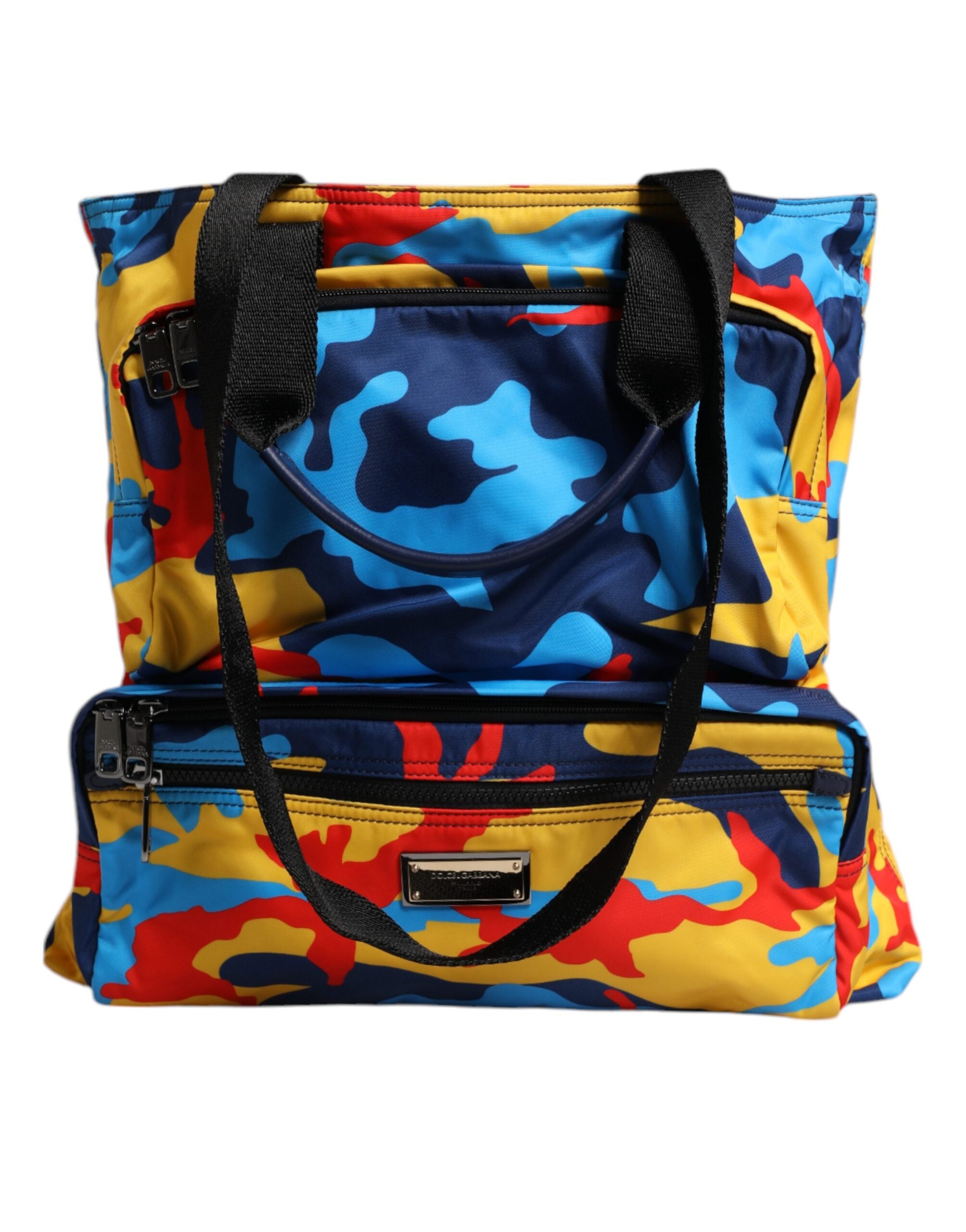 Dolce &amp; Gabbana Multicolor Camouflage Nylon Shopping Tote Bag