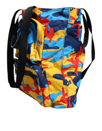 Dolce &amp; Gabbana Multicolor Camouflage Nylon Shopping Tote Bag