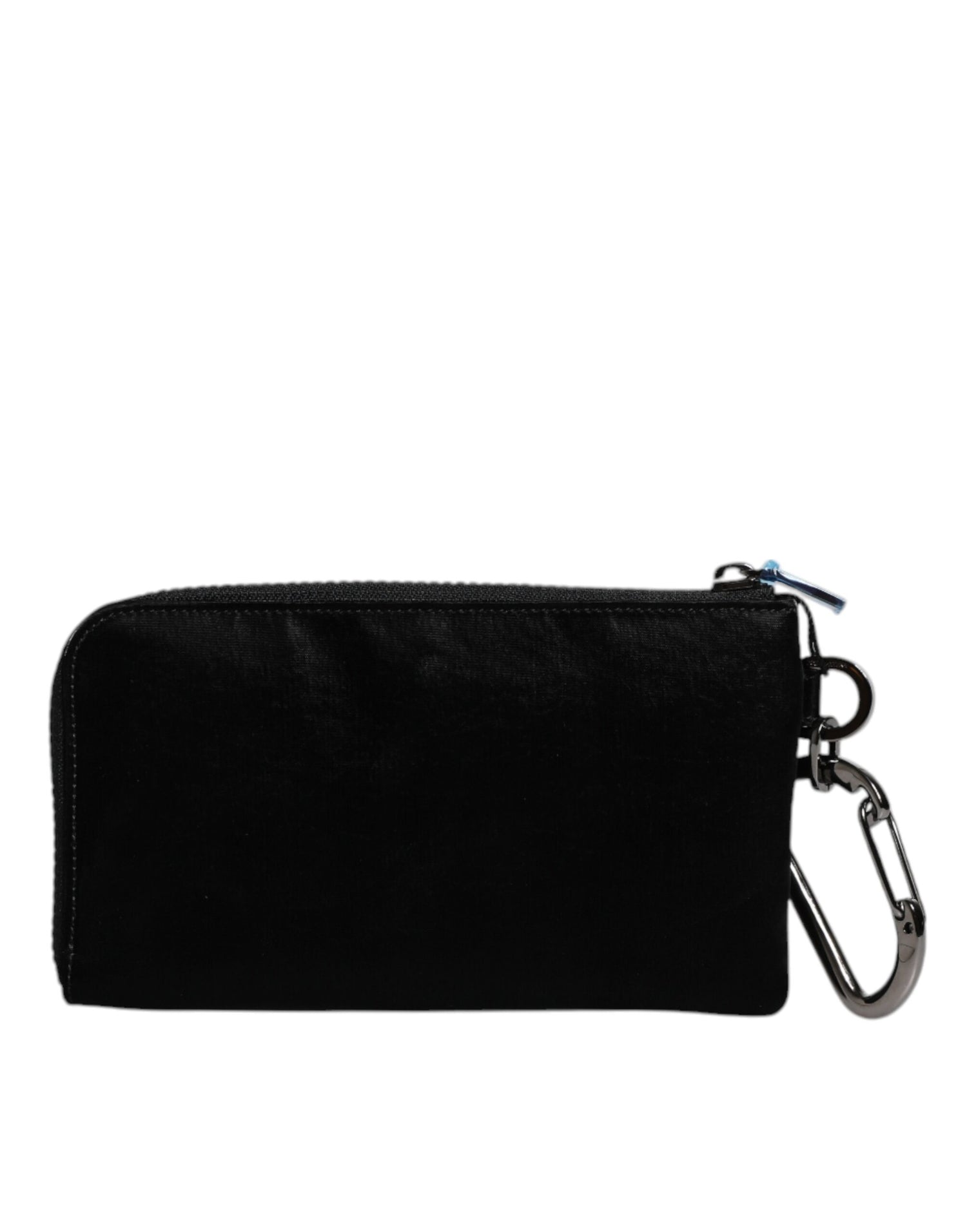 Dolce &amp; Gabbana Black Nylon Logo Plaque Keyring Pouch Clutch Bag