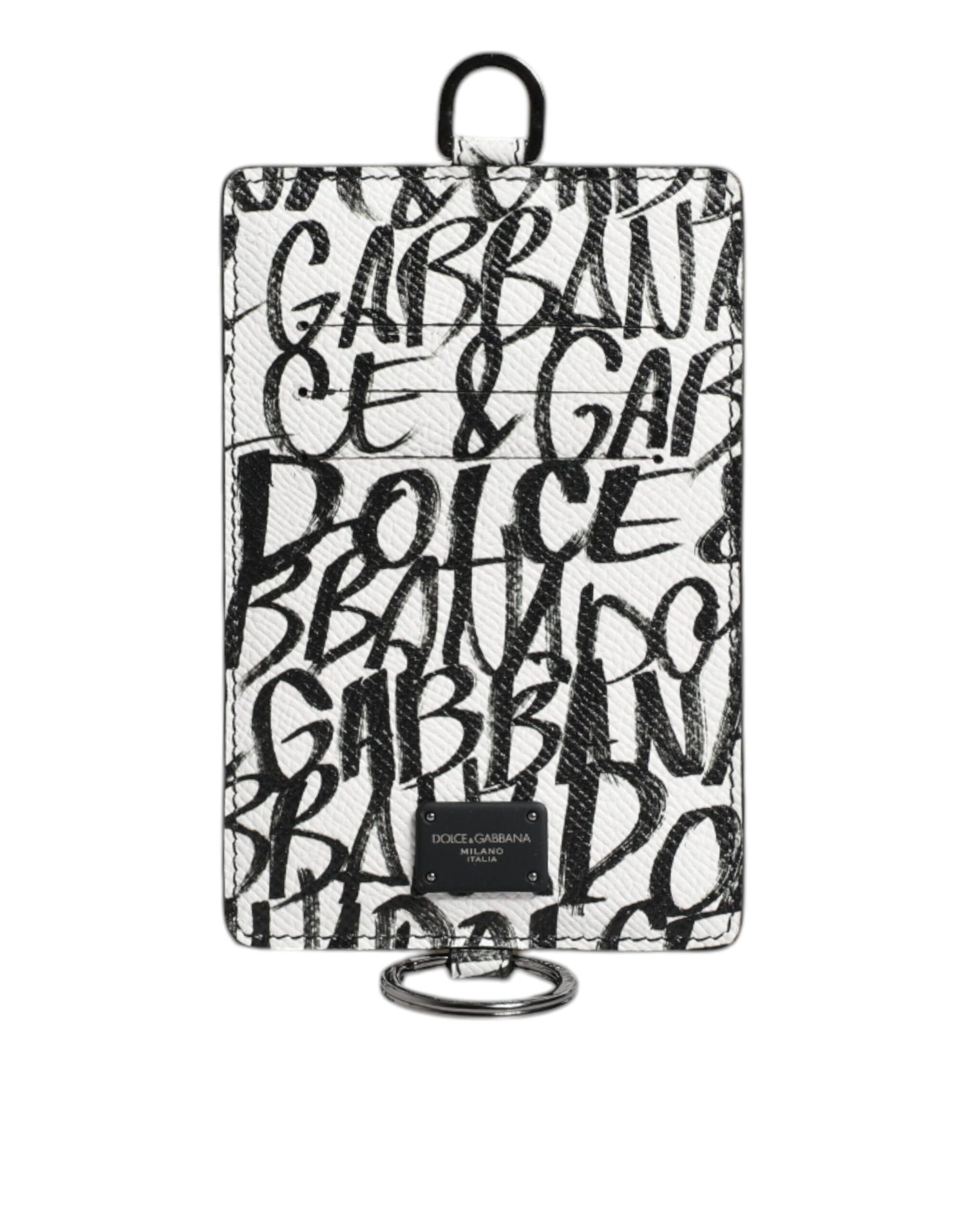 Dolce &amp;amp; Gabbana Vit Läderplånbok med Logotyptryck och Korthållare
