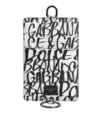 Dolce &amp;amp; Gabbana Vit Läderplånbok med Logotyptryck och Korthållare