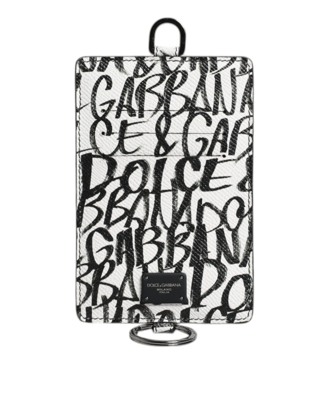 Dolce &amp;amp; Gabbana Vit Läderplånbok med Logotyptryck och Korthållare