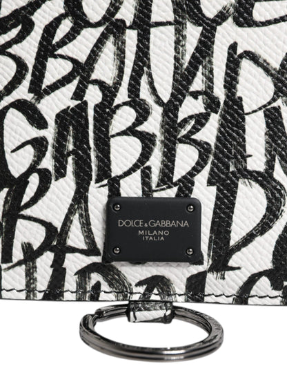 Dolce &amp;amp; Gabbana Vit Läderplånbok med Logotyptryck och Korthållare
