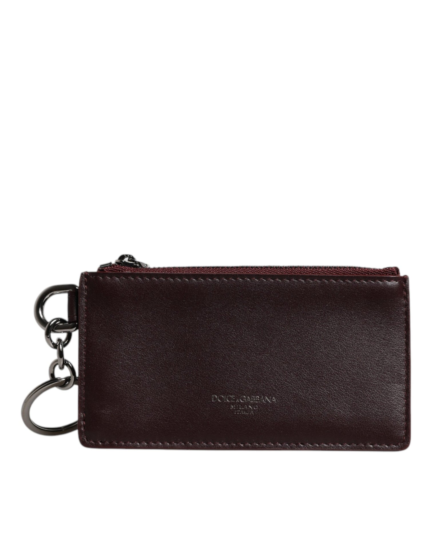 Dolce &amp; Gabbana Brown Calfskin Leather DG Logo Card Holder Wallet