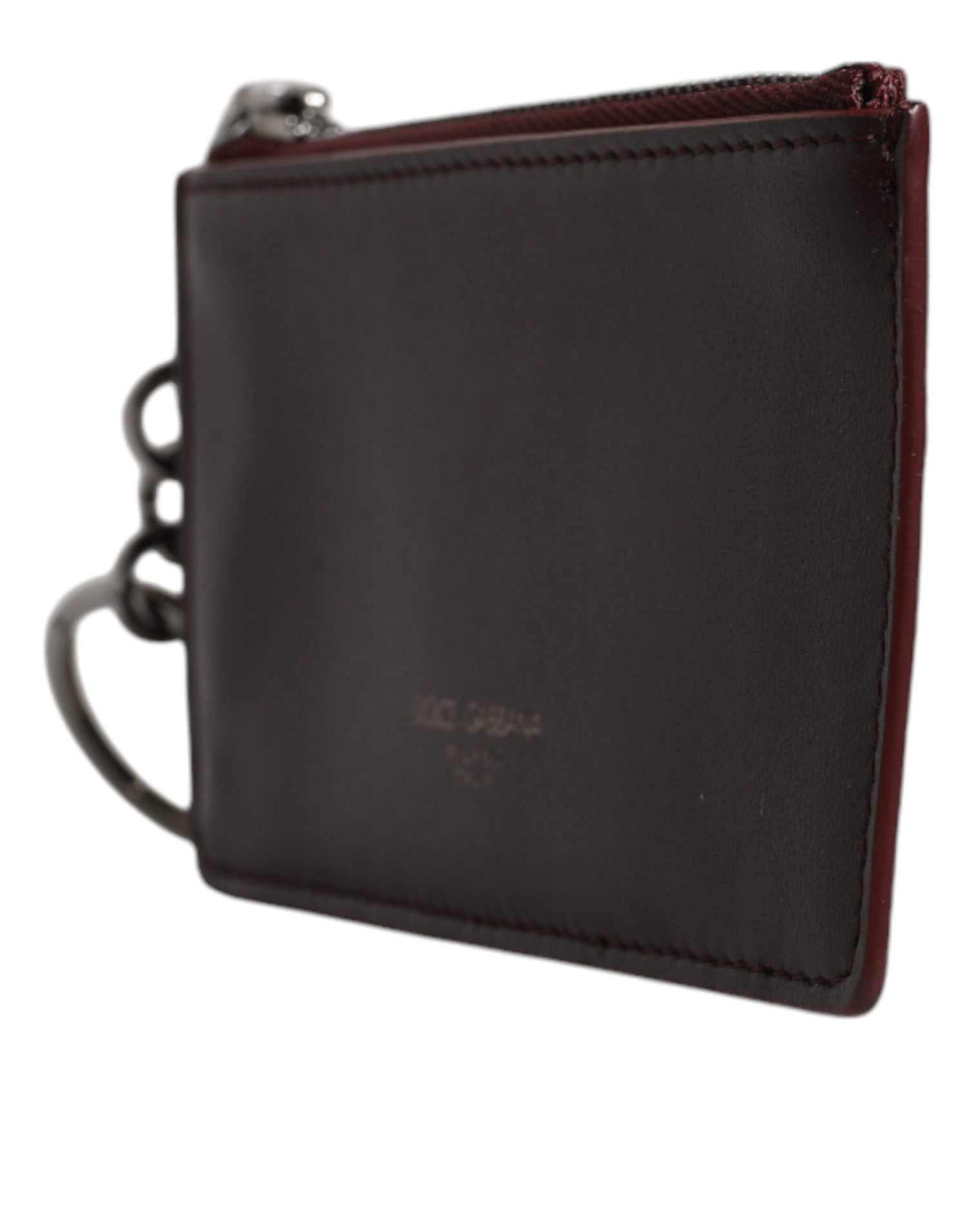 Dolce &amp; Gabbana Brown Calfskin Leather DG Logo Card Holder Wallet