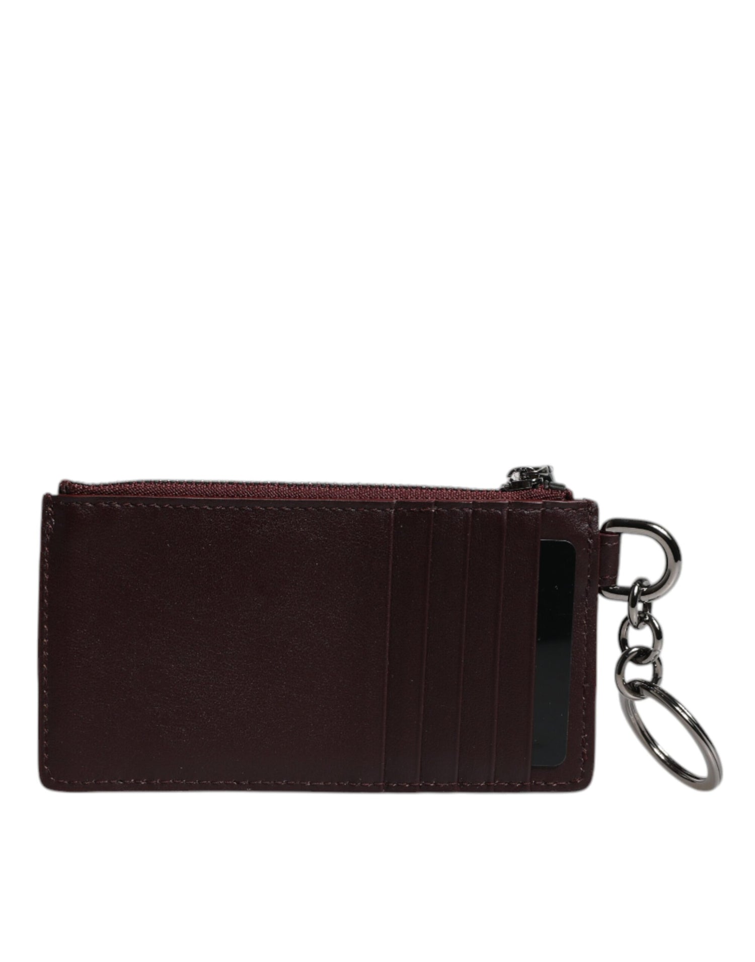 Dolce &amp; Gabbana Brown Calfskin Leather DG Logo Card Holder Wallet