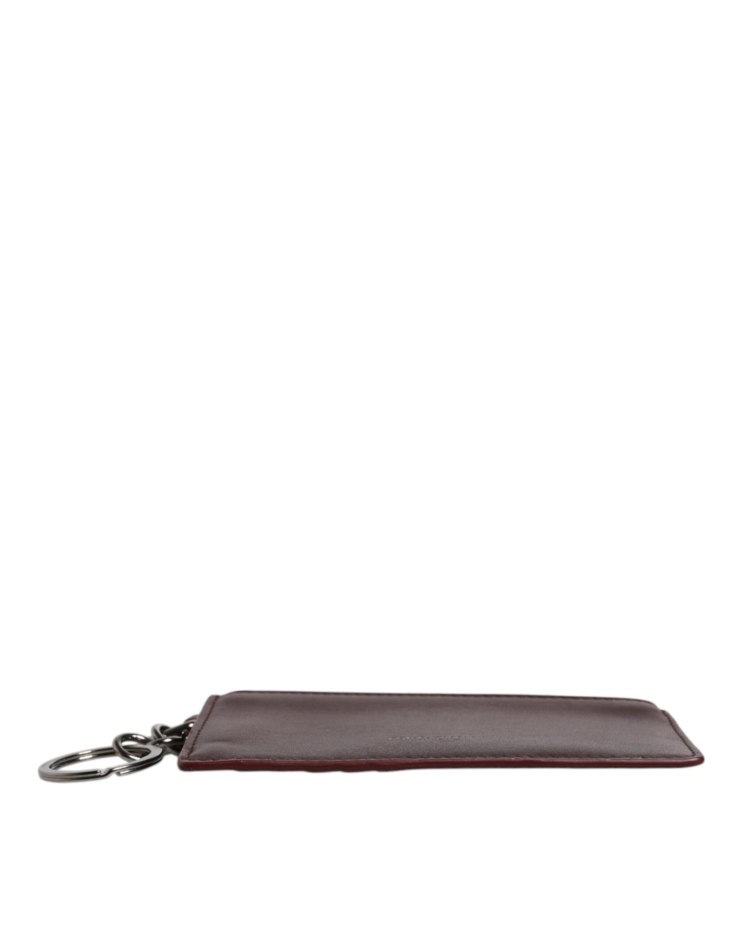 Dolce &amp; Gabbana Brown Calfskin Leather DG Logo Card Holder Wallet