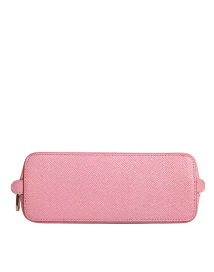 Dolce &amp; Gabbana Pink Leather DG Logo Zip Around Hand Purse Pouch Wallet