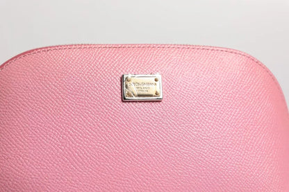 Dolce &amp; Gabbana Pink Leather DG Logo Zip Around Hand Purse Pouch Wallet