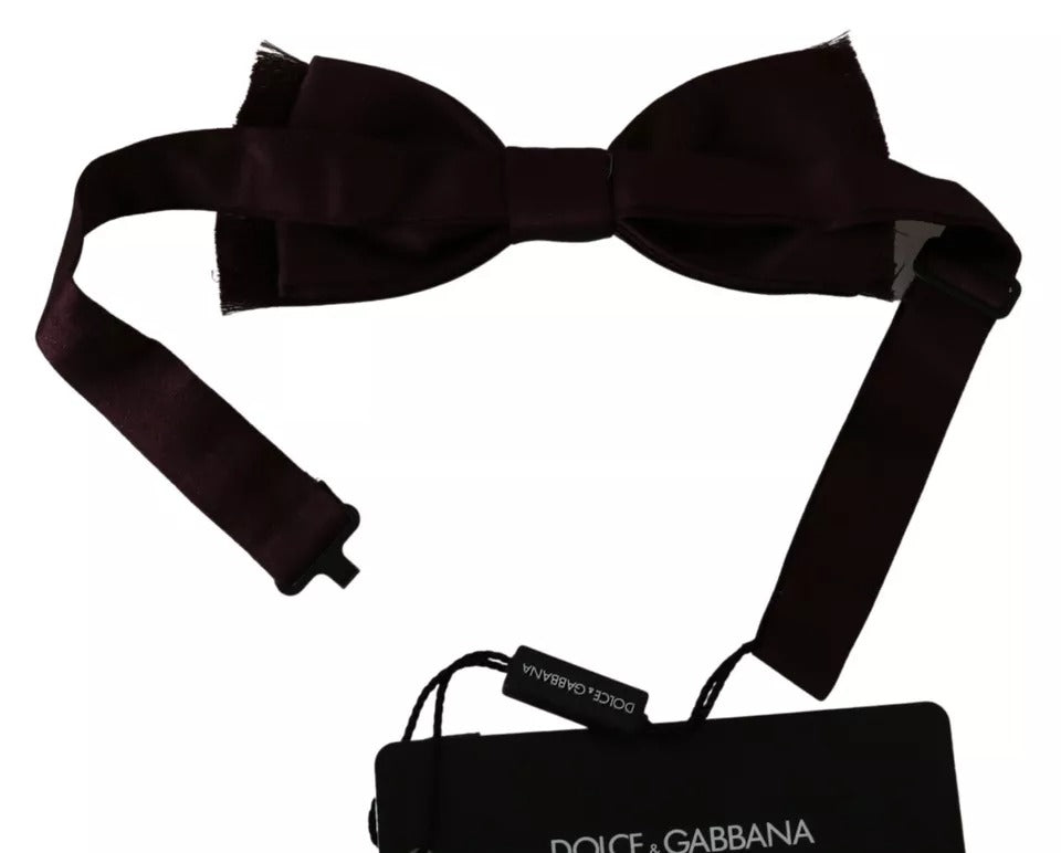 Dolce &amp;amp; Gabbana Bordeauxröd Siden Enfärgad Klassisk Fluga