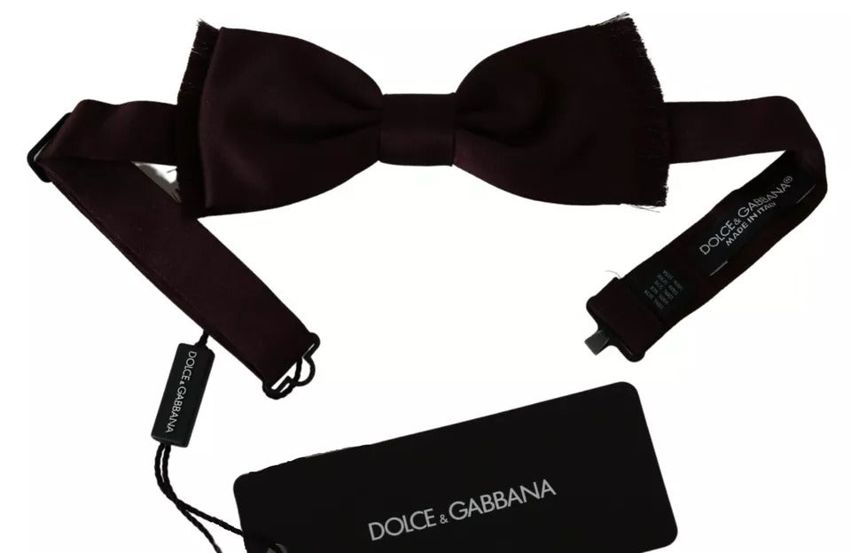 Dolce &amp;amp; Gabbana Bordeauxröd Siden Enfärgad Klassisk Fluga
