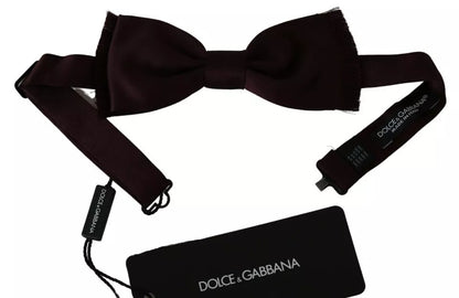 Dolce &amp;amp; Gabbana Bordeauxröd Siden Enfärgad Klassisk Fluga