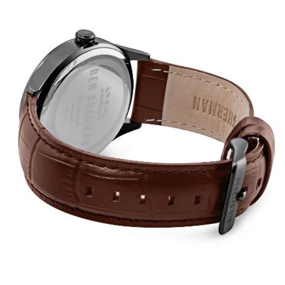 Ben Sherman brun läderklocka