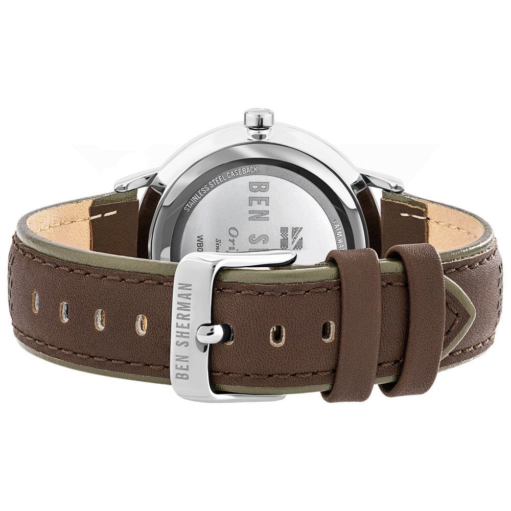 Ben Sherman brun läderklocka