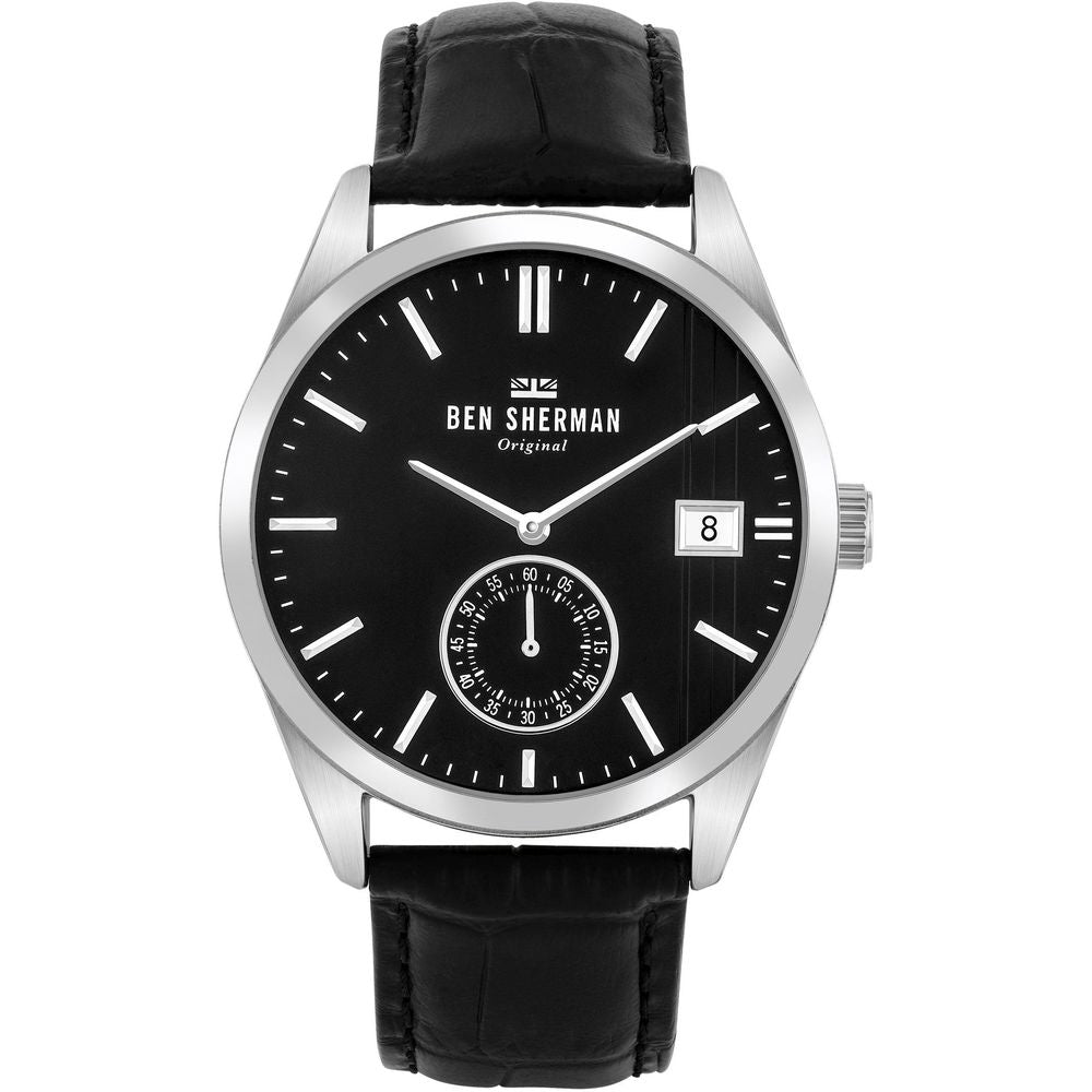 Ben Sherman svart läderklocka