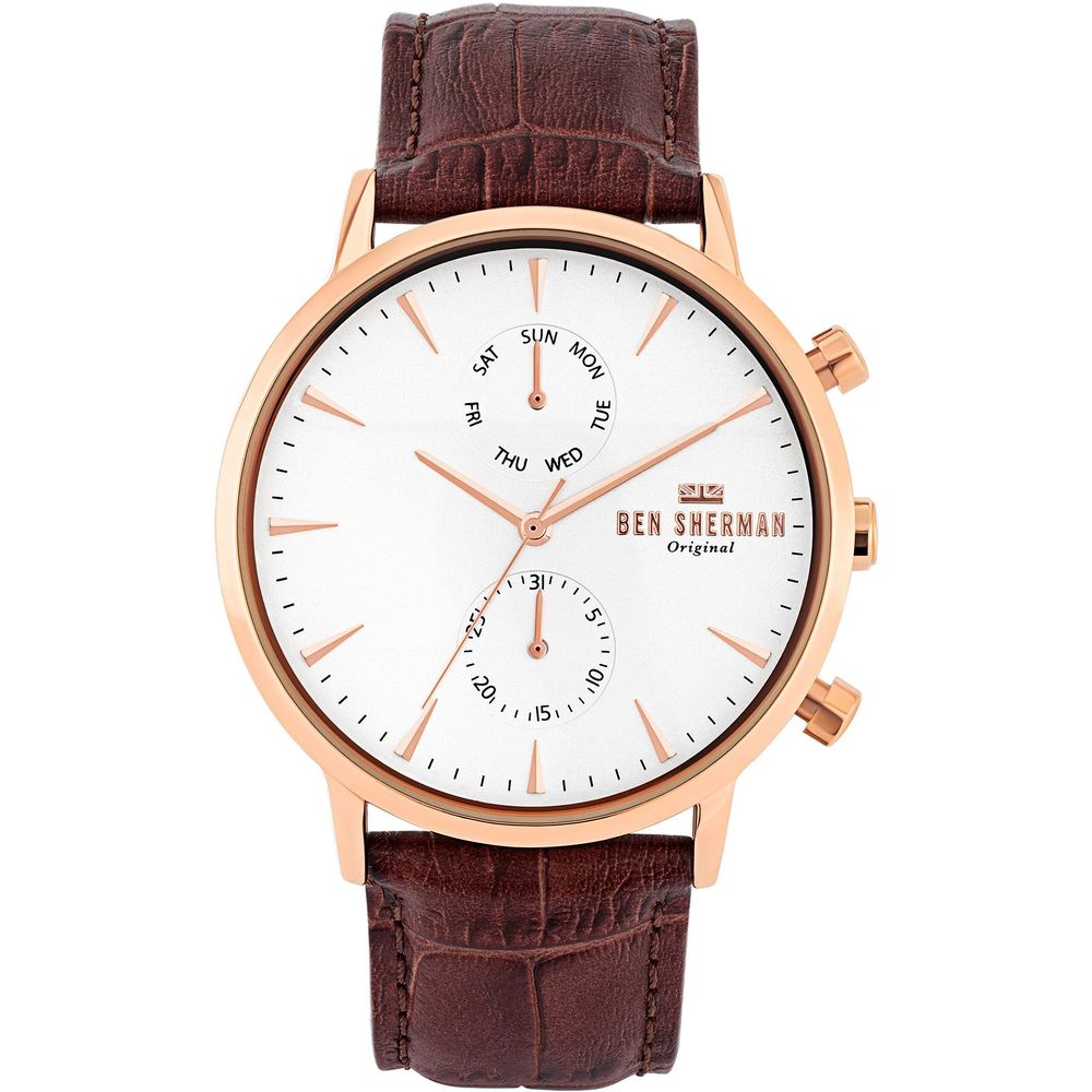 Ben Sherman brun läderklocka
