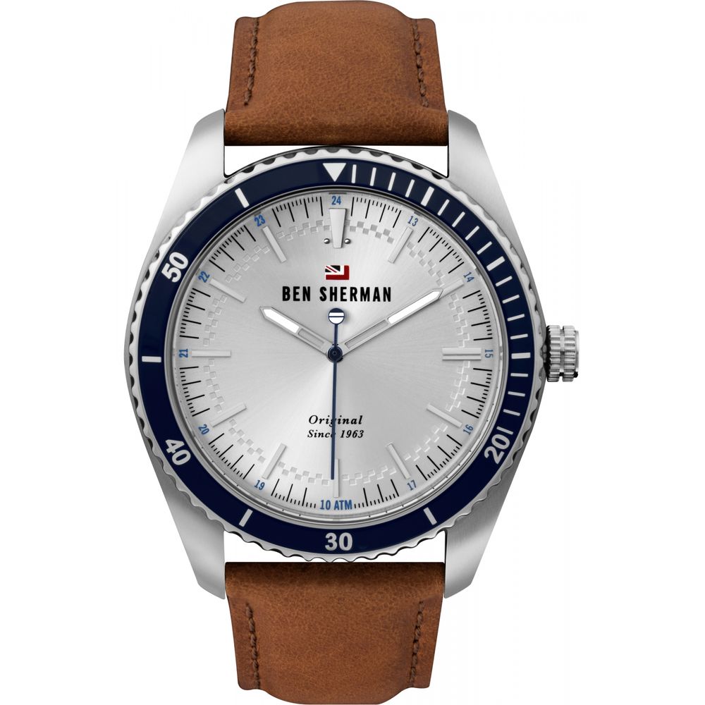 Ben Sherman brun läderklocka