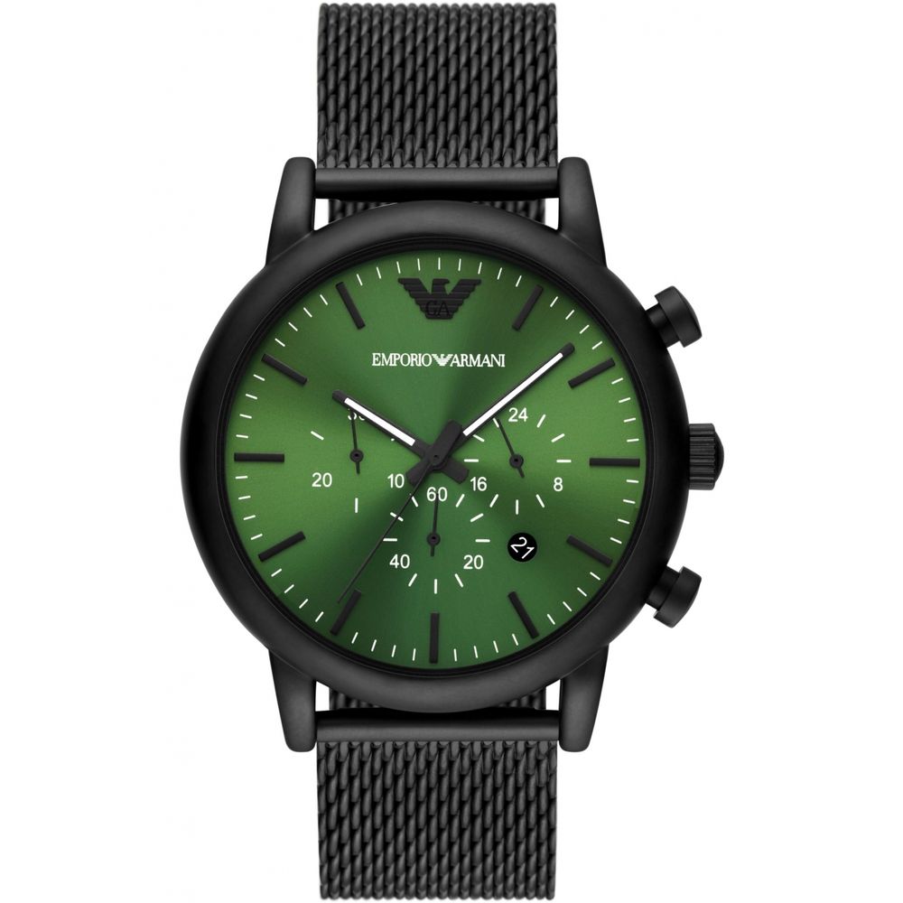 Armani svart metallklocka