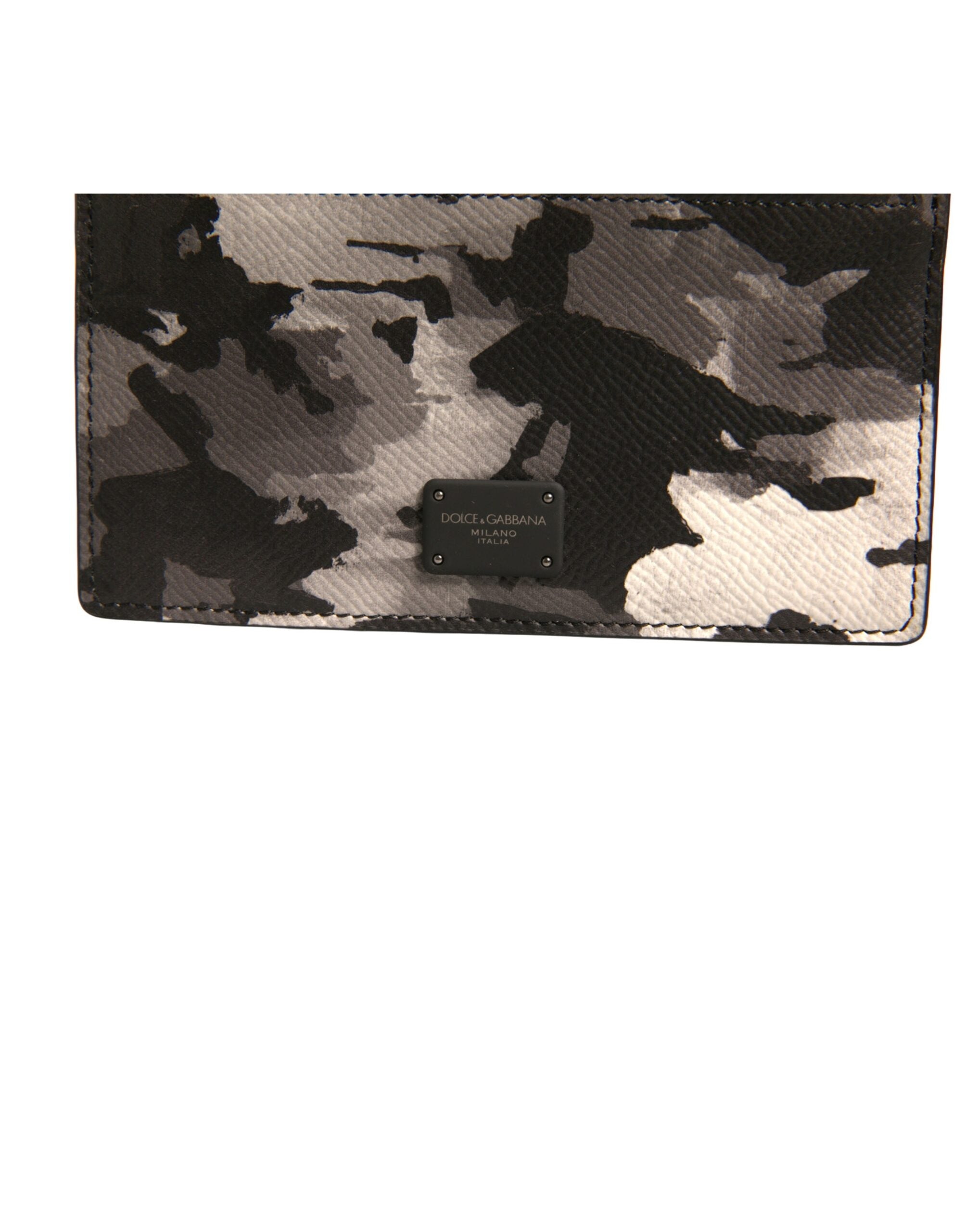 Dolce &amp; Gabbana Multicolor Camouflage Logo Plaque Coin Purse Wallet
