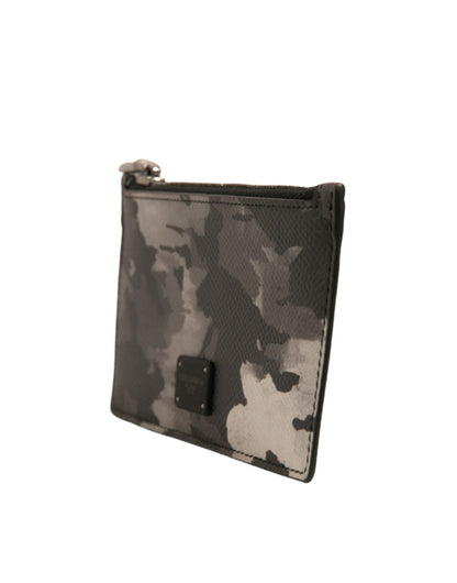 Dolce &amp; Gabbana Multicolor Camouflage Logo Plaque Coin Purse Wallet