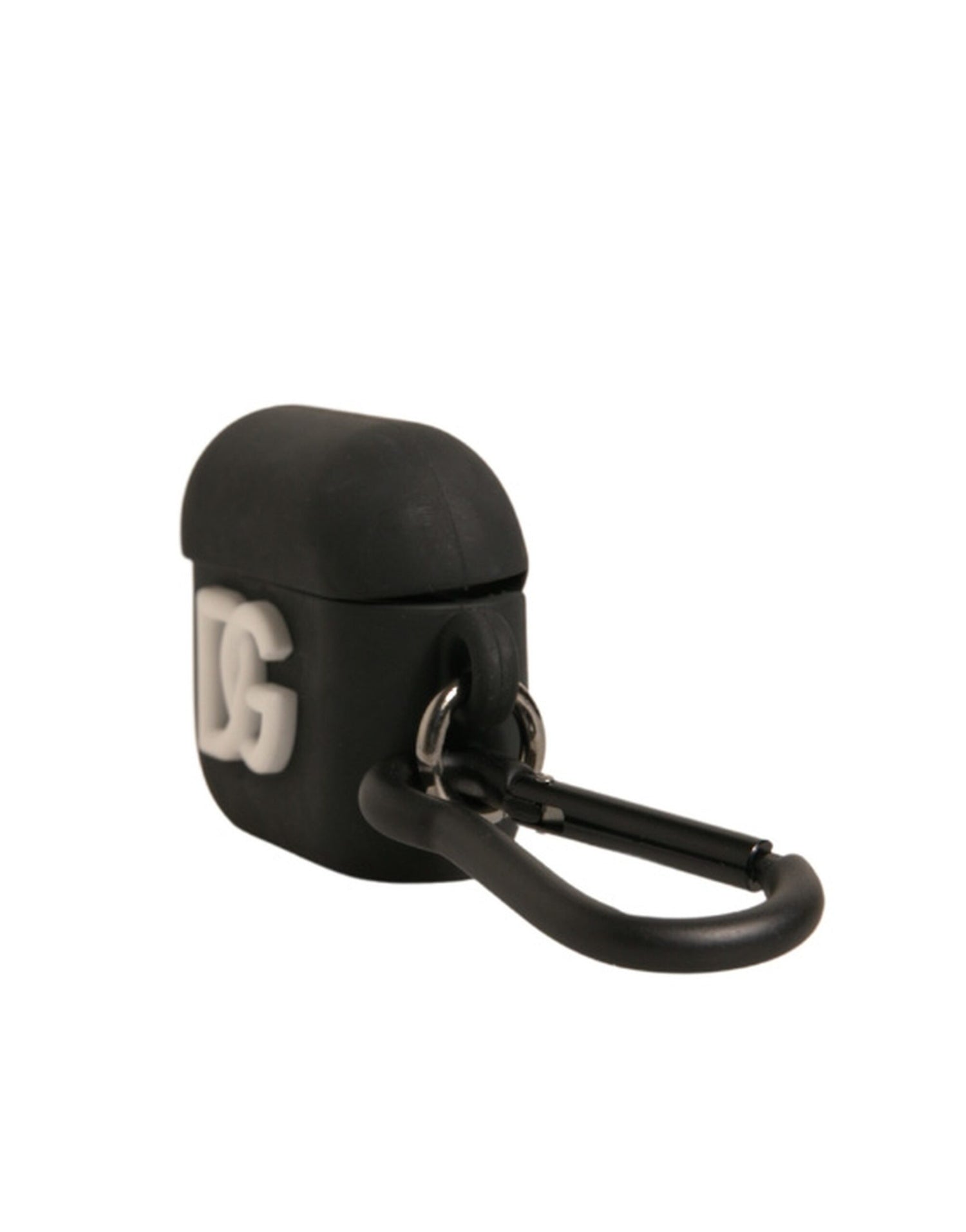 Dolce &amp;amp; Gabbana Svart Silikongummifodral med Präglad Logotyp och Airpods-motiv