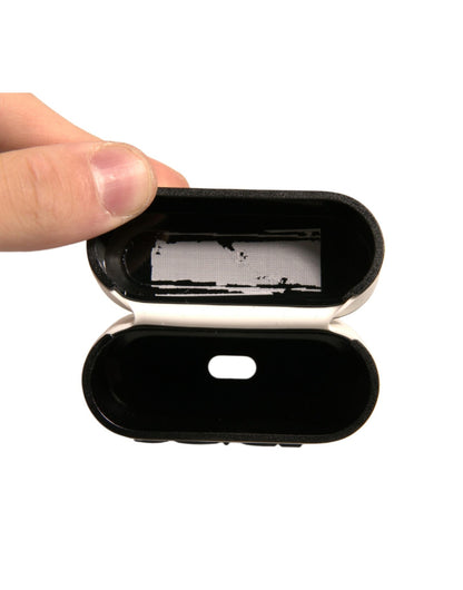 Dolce &amp;amp; Gabbana Vit PVC Präglad Logotyp Plack Hållare Airpods Fodral