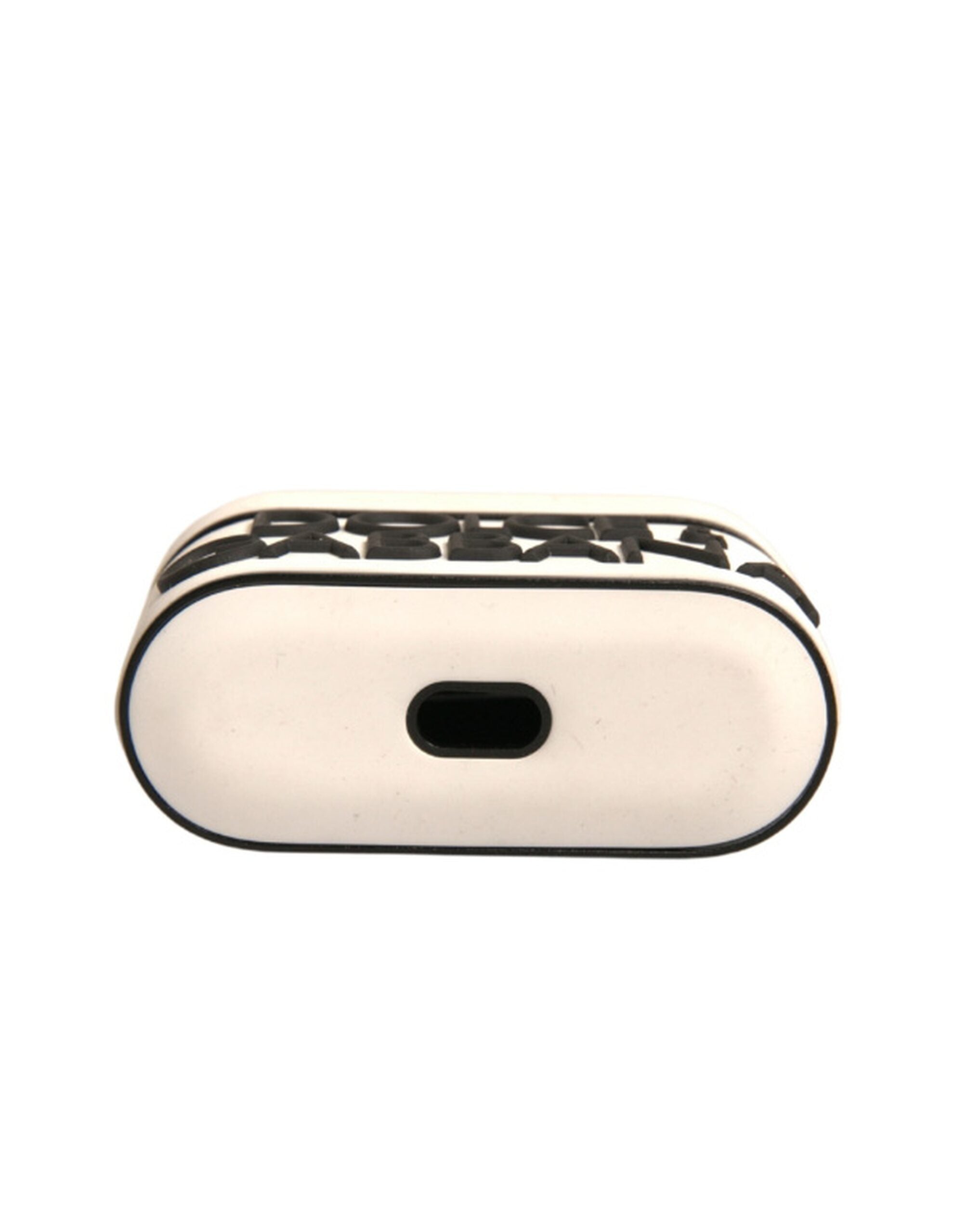 Dolce &amp;amp; Gabbana Vit PVC Präglad Logotyp Plack Hållare Airpods Fodral