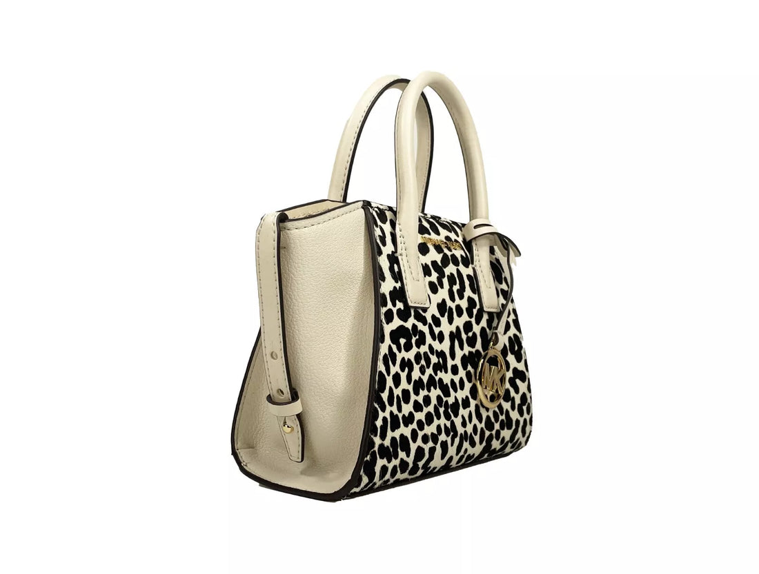 Michael Kors Avril XS Cream Cheetah Satchel Axelväska