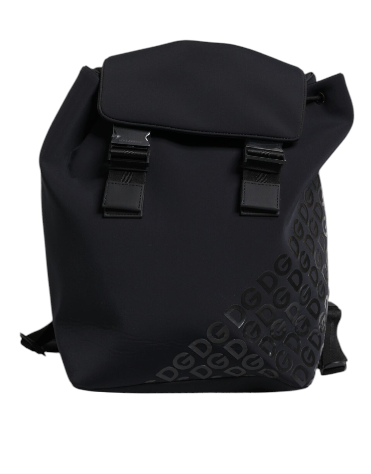 Dolce &amp;amp; Gabbana Svart Neopren Nylon DG Logo Skolryggsäck