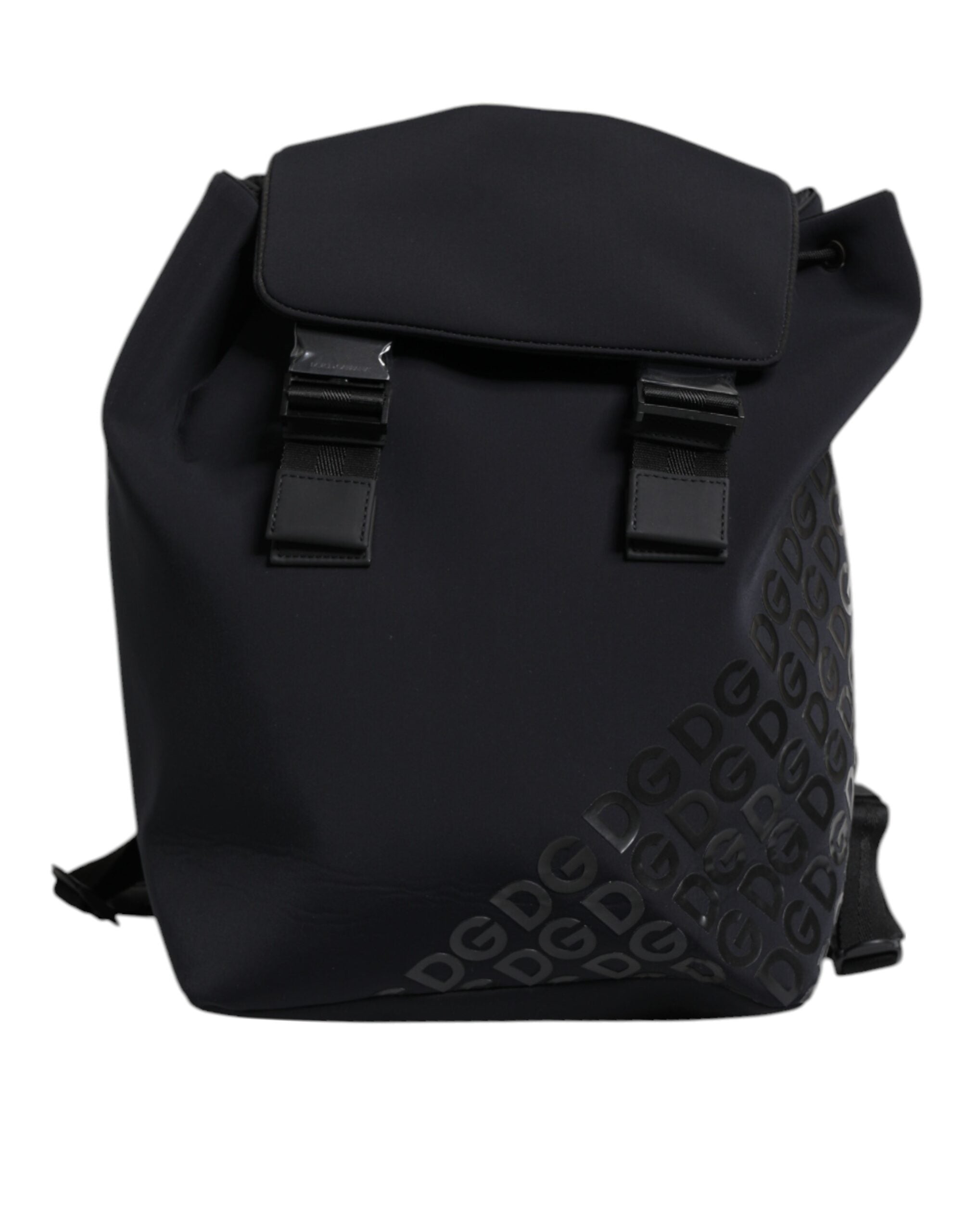 Dolce &amp;amp; Gabbana Svart Neopren Nylon DG Logo Skolryggsäck