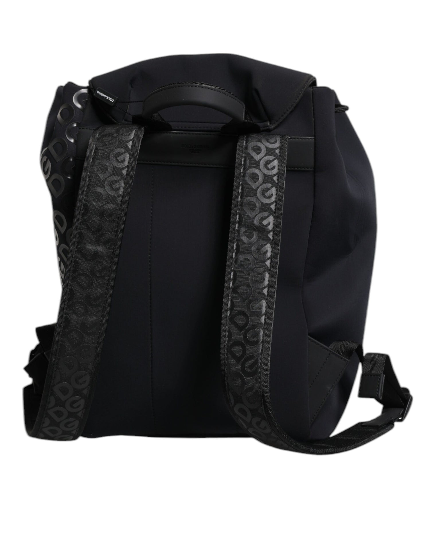 Dolce &amp;amp; Gabbana Svart Neopren Nylon DG Logo Skolryggsäck