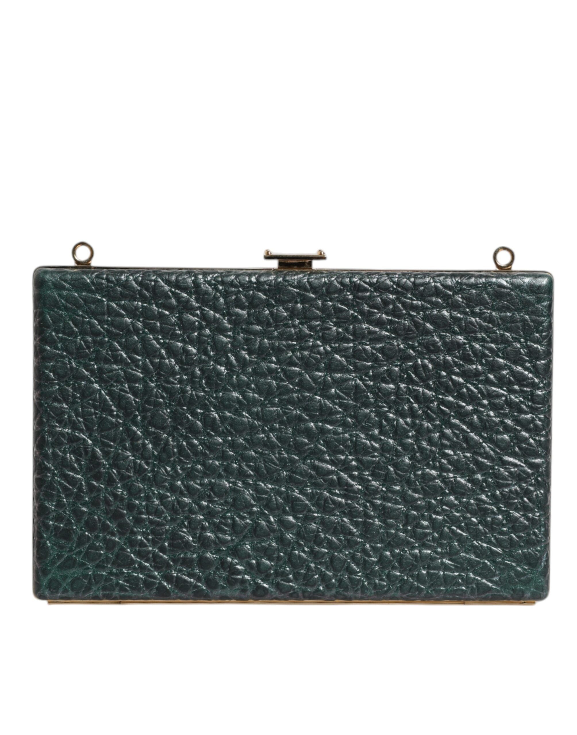 Dolce &amp; Gabbana Black Leather Clutch Evening Crossbody Bag