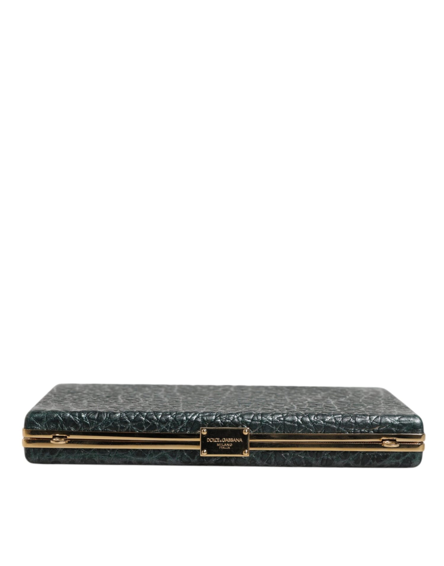Dolce &amp; Gabbana Black Leather Clutch Evening Crossbody Bag