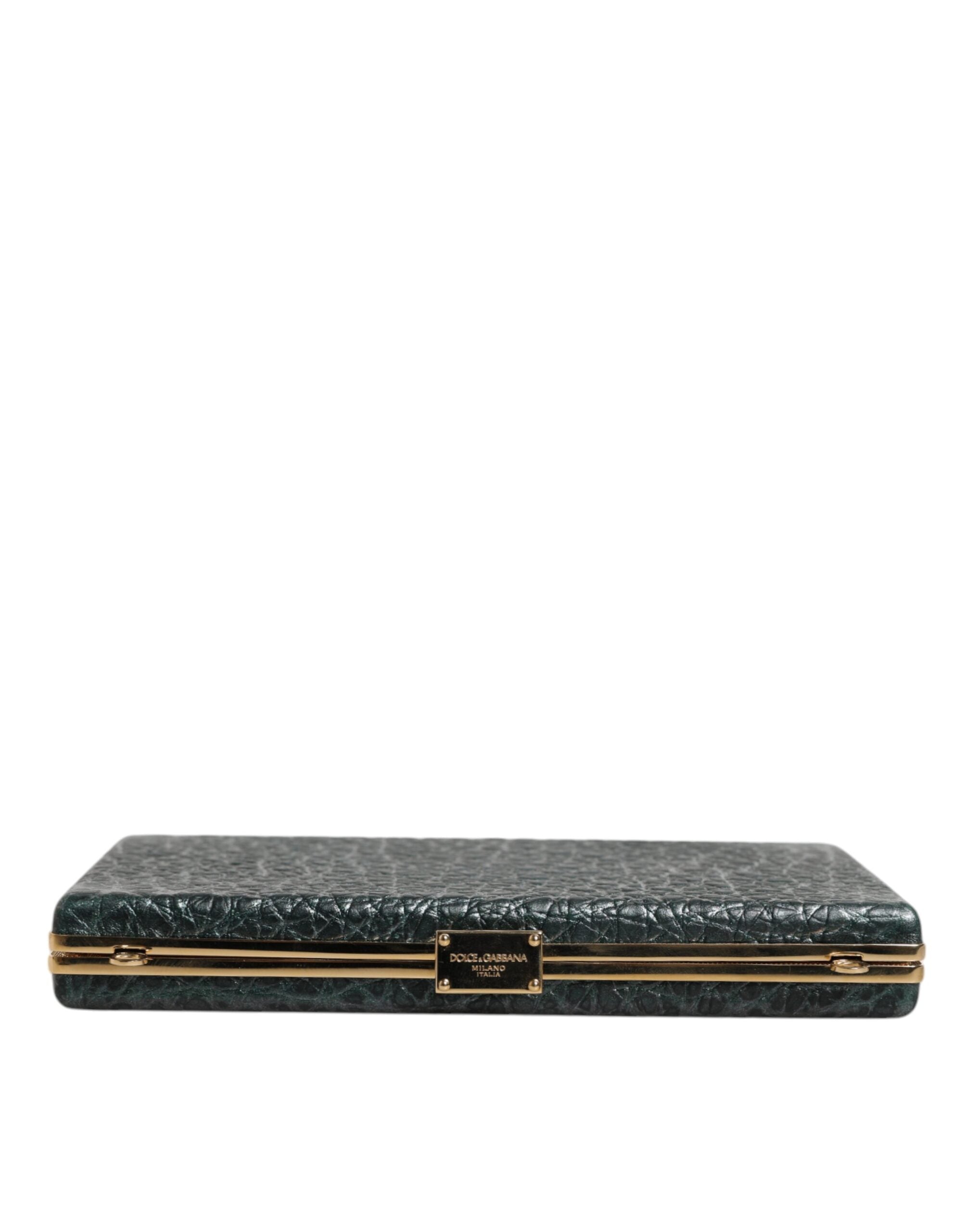 Dolce &amp; Gabbana Black Leather Clutch Evening Crossbody Bag