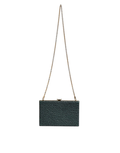 Dolce &amp; Gabbana Black Leather Clutch Evening Crossbody Bag