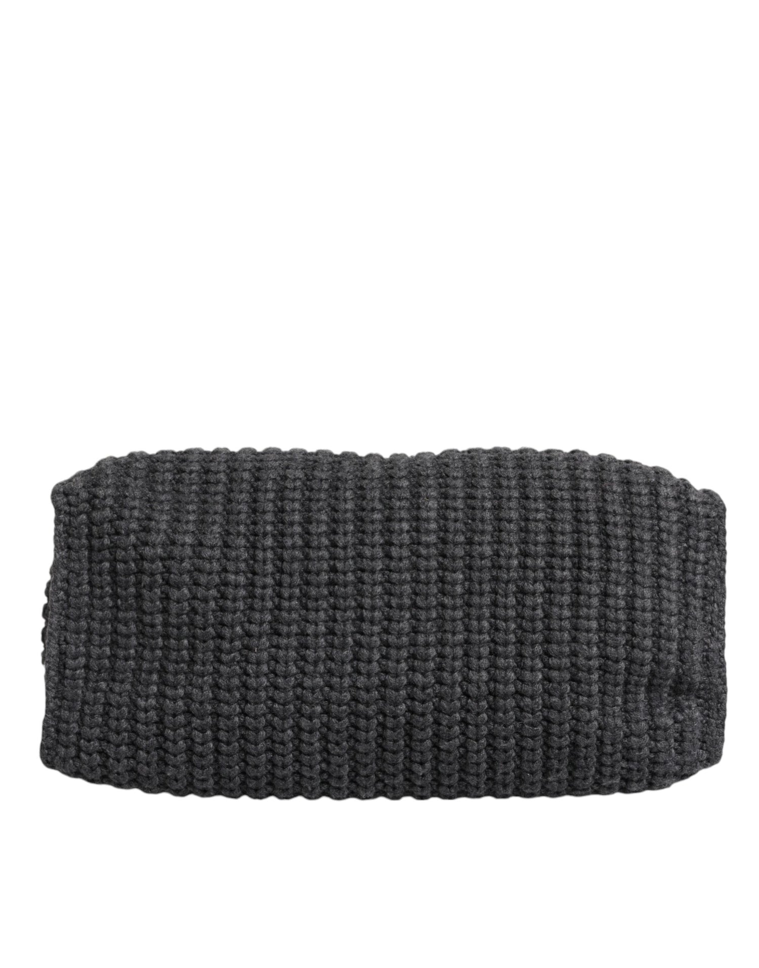 Dolce &amp; Gabbana Black Large Knitted Crochet Shoulder Shopper DG Logo Bag