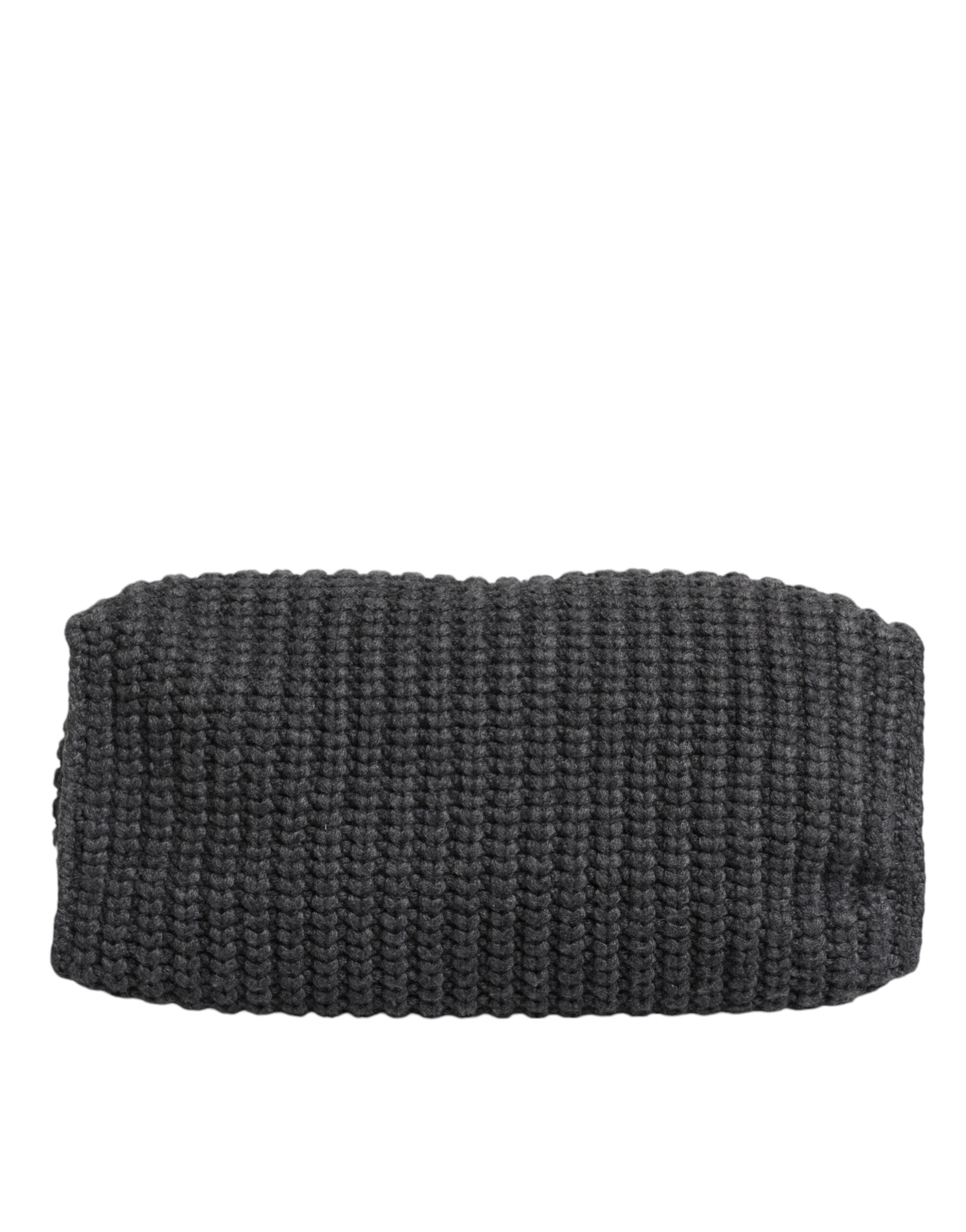 Dolce &amp; Gabbana Black Large Knitted Crochet Shoulder Shopper DG Logo Bag
